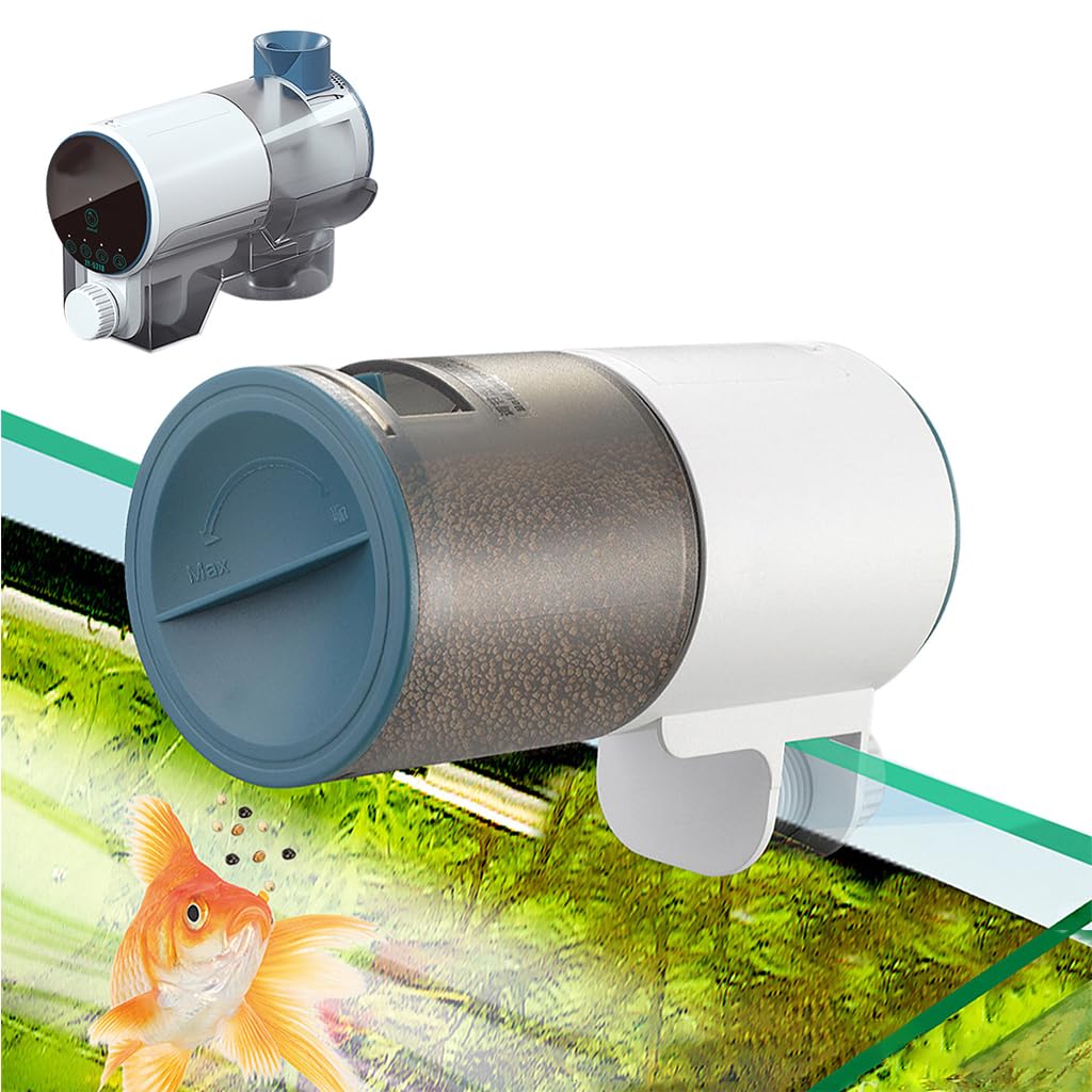 Qpets Moisture-Proof Acrylonitrile Butadiene Styrene Automatic Fish Feeder Aquarium Tank Fish Food Dispenser with Digital Timer, Suitable for Feeding Pet Fish on Holidays/Travel(Not Included Battery) Qpets Moisture-Proof Acrylonitrile Butadiene Styrene Automatic Fish Feeder Aquarium Tank Fish Food Dispenser with Digital Timer, Suitable for Feeding Pet Fish on Holidays/Travel(Not Included Battery)